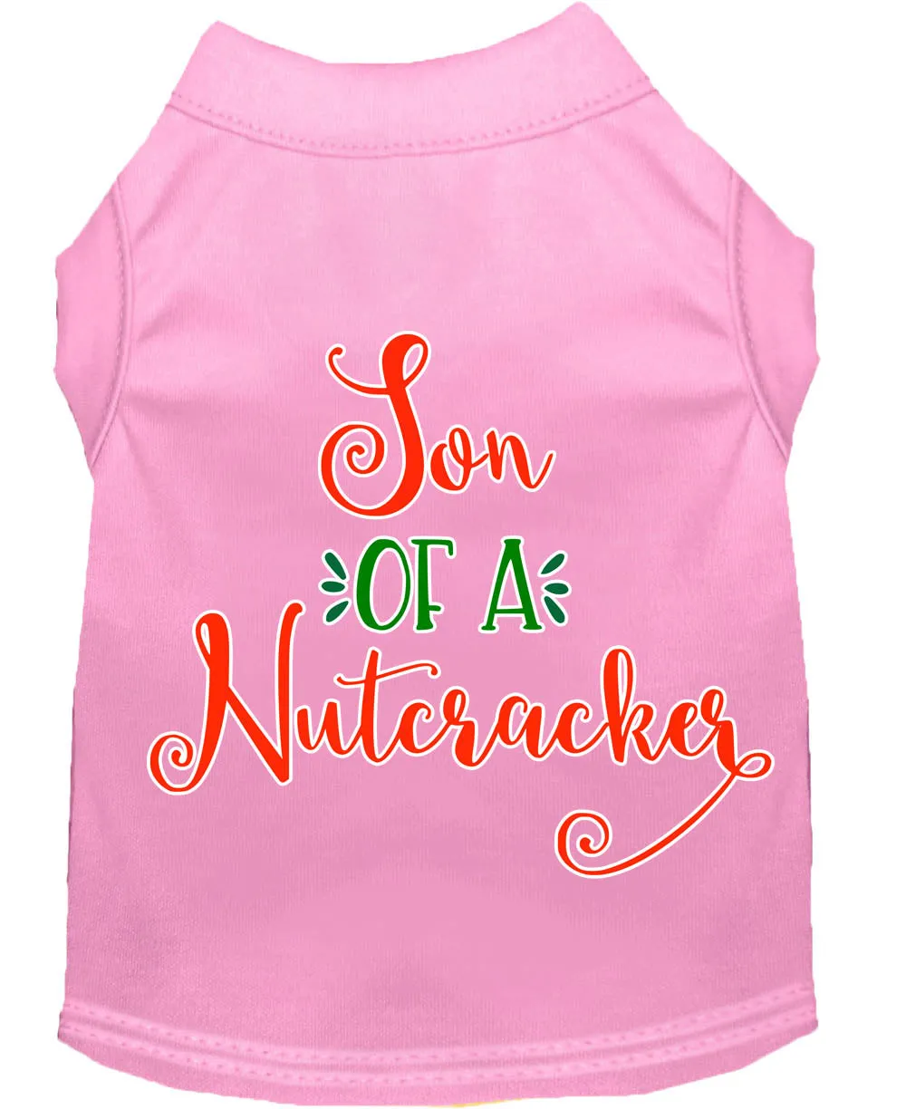 Son Of A Nutcracker Screen Print Dog Shirt Light Pink Xs