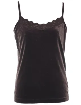 Strappy Velour Fabric Top - S