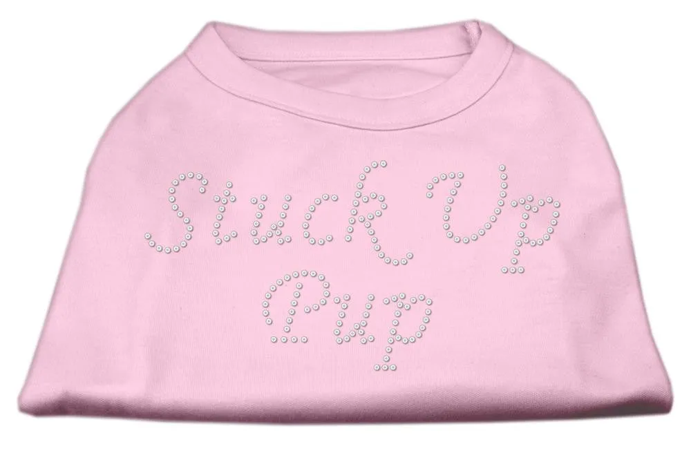 Stuck Up Pup Rhinestone Shirts Light Pink XXL (18)