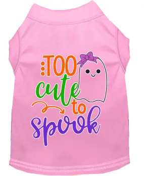 Too Cute To Spook-girly Ghost Screen Print Dog Shirt Light Pink Med